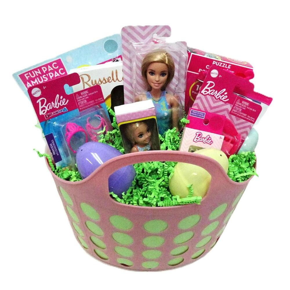Easter Gift Baskets for Girls Prefilled Eggs Chocolate Bunny Fashion Doll Barbie